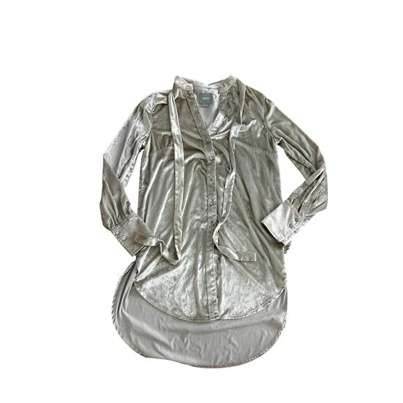 Maeve Gold Velvet Long Sleeve Blouse - Picture 4 of 6